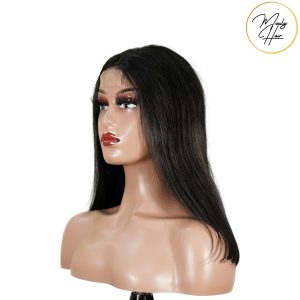maady hair luxury natural black remy hair 2x6 lace closure straight bob human hair wig