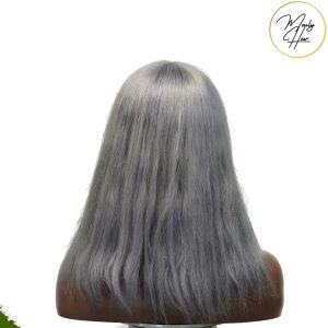 maady hair luxury machine made gray wig remy hair 12p
