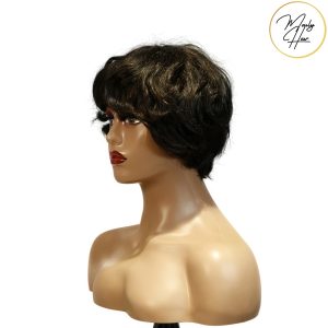 maady hair luxury machine made black wig remy hair tc16