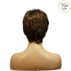 maady hair luxury machine made black wig remy hair tc066