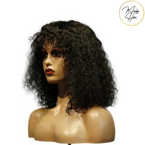 maady hair luxury machine made black wig remy hair tc047