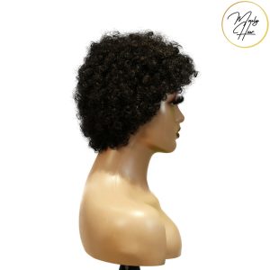 maady hair luxury machine made black wig remy hair h023