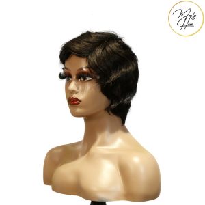 maady hair luxury machine made black wig remy hair h001