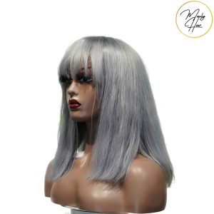 maady hair luxury machine made gray wig remy hair 12p