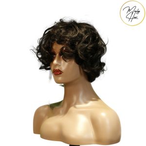 maady hair luxury machine made black wig remy hair tc068
