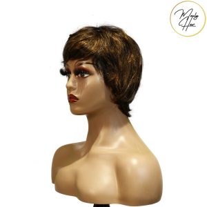 maady hair luxury machine made black wig remy hair tc066