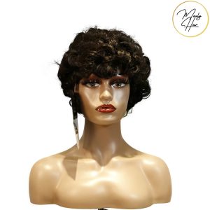 maady hair luxury machine made black wig remy hair tc064