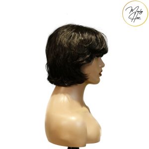 maady hair luxury machine made black wig remy hair tc063