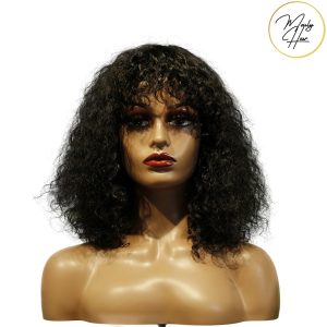 maady hair luxury machine made black wig remy hair tc047