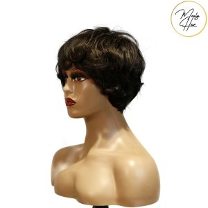 maady hair luxury machine made black wig remy hair tc041