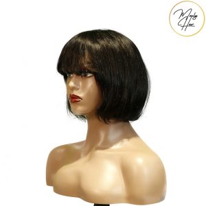 maady hair luxury machine made black wig remy hair tc027
