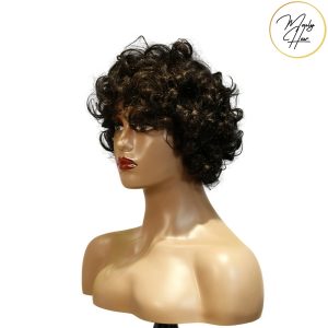 maady hair luxury machine made black wig remy hair tc002