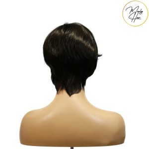 maady hair luxury machine made black wig remy hair h081
