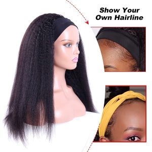 maady hair luxury yaki straight headband wig remy hair