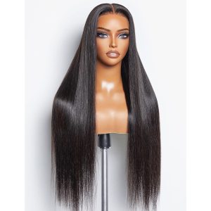 maady hair luxury 13x4 straight hd lace front wig natural black remy hair