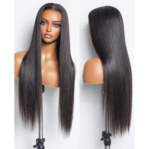 maady hair luxury 13x4 straight hd lace front wig natural black remy hair