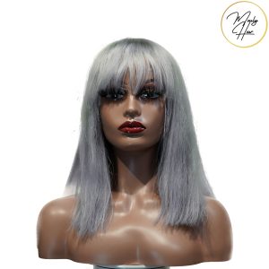 maady hair luxury machine made gray wig remy hair 12p