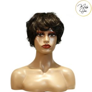 maady hair luxury machine made black wig remy hair tc041