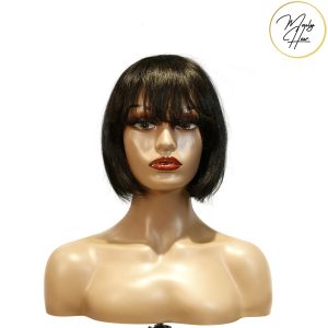 maady hair luxury machine made black wig remy hair tc027