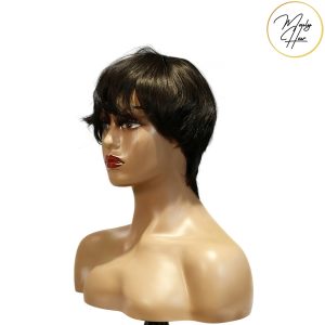 maady hair luxury machine made black wig remy hair h081