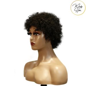 maady hair luxury machine made black wig remy hair h023