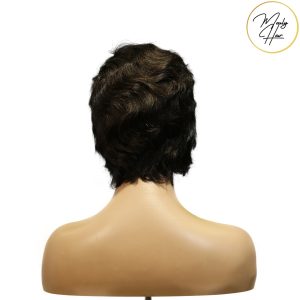 maady hair luxury machine made black wig remy hair h001