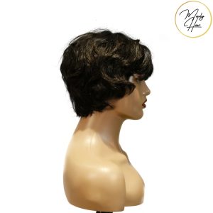 maady hair luxury machine made black wig remy hair tc16