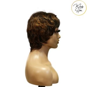 maady hair luxury machine made black wig remy hair tc066