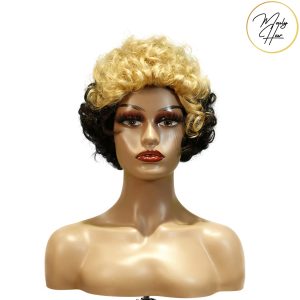 maady hair luxury machine made black wig remy hair tc004
