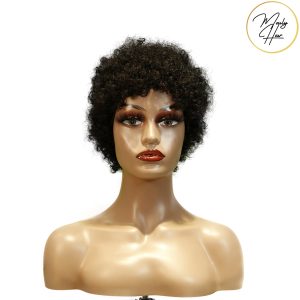 maady hair luxury machine made black wig remy hair h023