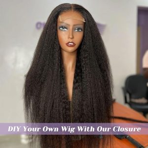 maady hair luxury remy hair 5x5 yaki straight closure