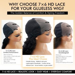 maady hair luxury natural black remy hair 6x7 lace closure body wave human hair wig