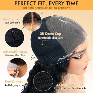 maady hair luxury natural black remy hair 6x7 lace closure body wave human hair wig