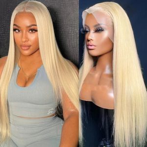maady hair luxury 13x4 straight lace front wig 613 remy hair