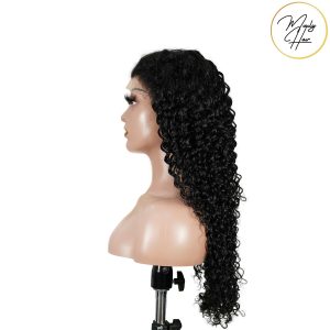 maady hair luxury natural black remy hair 6x7 lace closure deep wave human hair wig