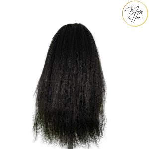 maady hair luxury natural black remy hair 6x7 lace closure yaki straight human hair wig