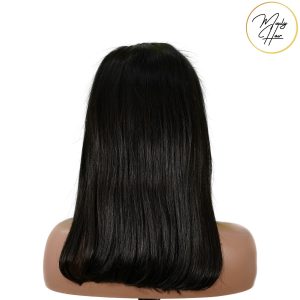 maady hair luxury 13x4 straight bob lace front wig natural black asian raw hair