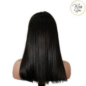 maady hair luxury natural black asian raw hair 2x6 hd lace closure straight bob human hair wig