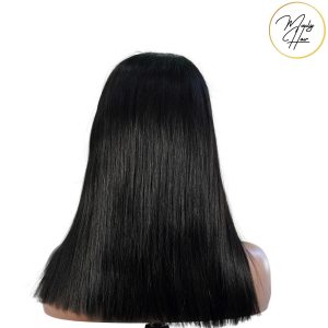maady hair luxury natural black remy hair 5x5 lace closure straight bob human hair wig