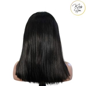 maady hair luxury natural black asian raw hair 5x5 hd lace closure straight bob human hair wig