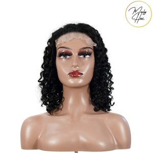 maady hair luxury natural black remy hair 5x5 lace closure deep wave 12 inch bob human hair wig