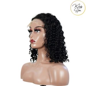 maady hair luxury natural black remy hair 5x5 lace closure jerry curly 12 inch bob human hair wig