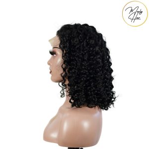 maady hair luxury natural black remy hair 5x5 lace closure deep wave 12 inch bob human hair wig