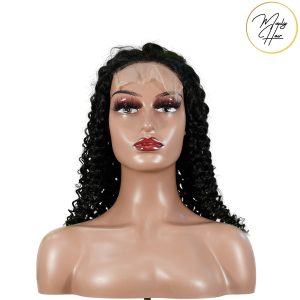 maady hair luxury natural black remy hair 5x5 lace closure jerry curly human hair wig