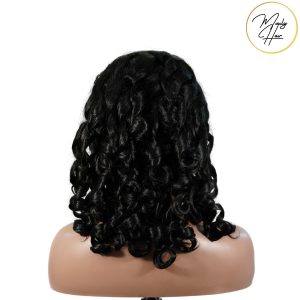 maady hair luxury natural black remy hair 5x5 lace closure bouncy curls human hair wig