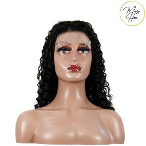 maady hair luxury natural black remy hair 5x5 lace closure deep wave human hair wig