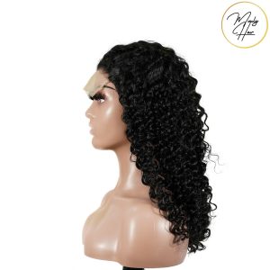 maady hair luxury natural black remy hair 5x5 lace closure deep wave human hair wig