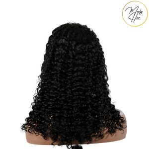 maady hair luxury natural black remy hair 5x5 lace closure deep wave human hair wig