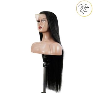 maady hair luxury 13x4 straight lace front wig natural black remy hair