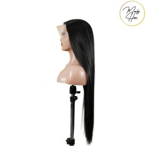 maady hair luxury 13x4 straight lace front wig natural black remy hair
